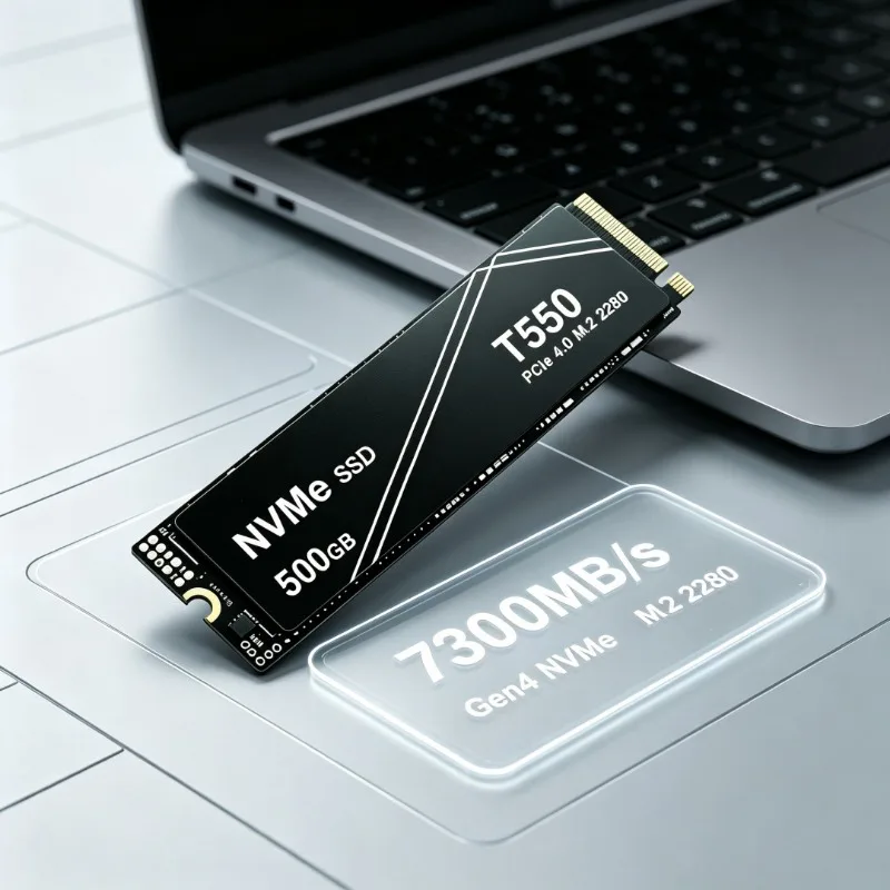 Image 3: Disque SSD interne NVMe PCIe Gen4 T550 500 Go 4 To, jusqu'à 7300 Mo/s, stockage haute vitesse pour jeux sur ordinateur portable et ordinateur de bureau