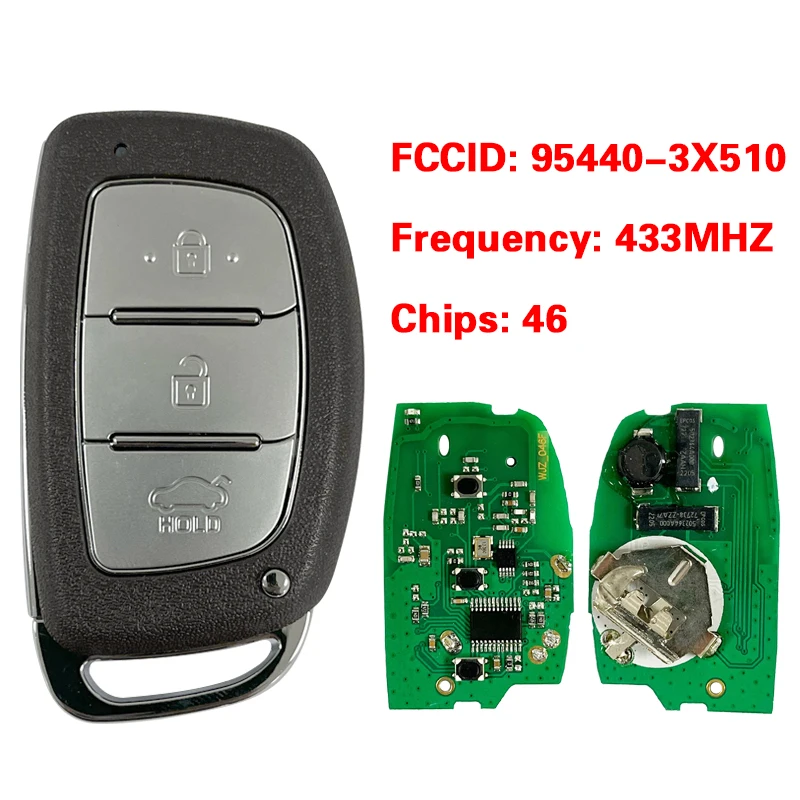 CN020001 95440-3X510 For Hyundai Elantra 2014+ Smart Remote Key DVI-MDFGE03 PCF7952A 433MHz Keyless Go