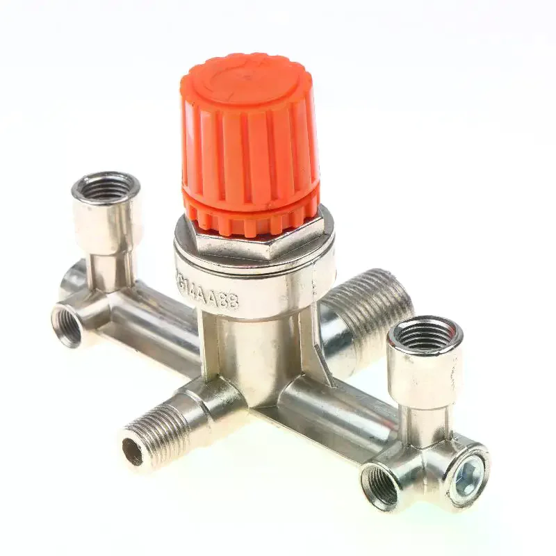 Air Compressor Pressure Regulator Valve Double Outlet Tube High Accuracy for Household Small Air Pump Daily Maintenance