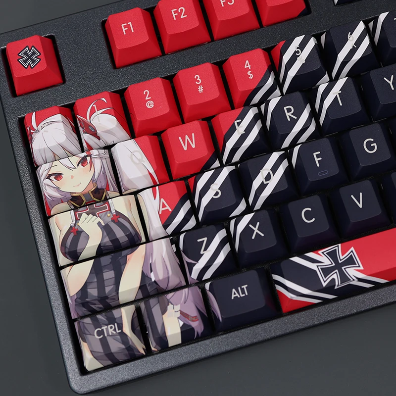 

108 Keys/Set Azur Lane Prinz Eugen Anime Gaming Girl Custom PBT Keycap Cherry Profile for MX Switch DIY Mechanical Keyboard