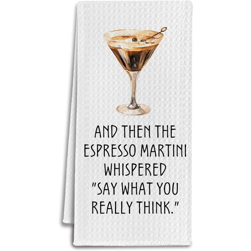 Cleaning Cloth 1PC kitchen towel, concentrated Martini whispers, bright colors, holiday decoration