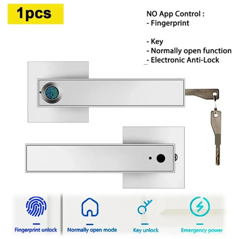 Vingerafdrukwachtwoord Deurslot met Tuya Elektronisch Smart Lock Digitale deurbeveiliging Biometrisch handvatslot voor slaapkamerappartement