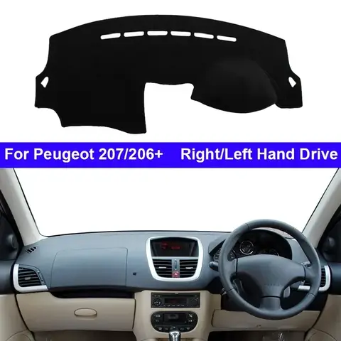 푸조 207 206+용 차량 대시보드 커버 논슬립 패드, 대시매트 카펫 케이프, 차량 대시보드 매트 햇빛 가리개 패드, 자외선 차단 쿠션
