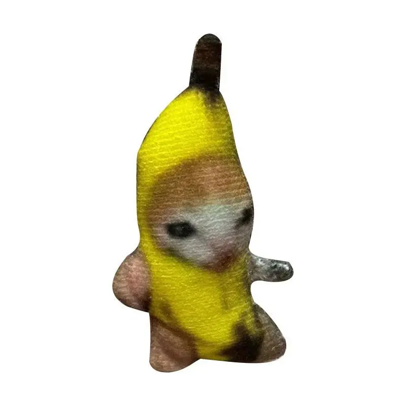 Hot Banana Cat Anime Peripheral Crying Cat 17cm Meow Internet Hot Selling Popular Plush Keychain Pendant Birthday Surprise Gift