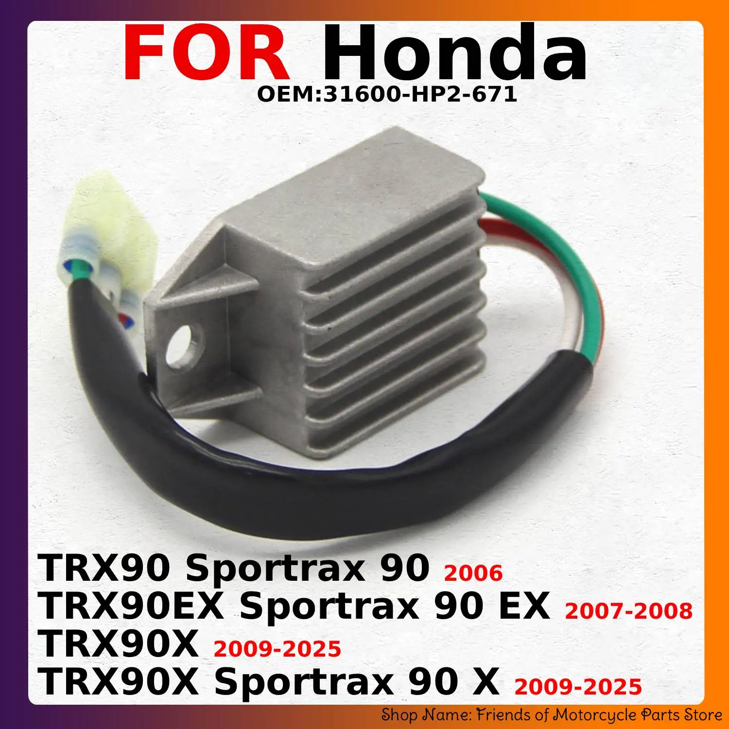 Voltage Regulator Rectifier For Honda TRX90 TRX90EX TRX90X Sportrax 90 X EX TRX LTZ90 LT-Z90 QuadSport LT-Z90Z 31600-HP2-671