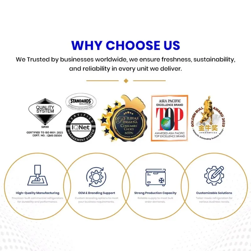 Lemari Pendingin Showcase Kue Komersial 1.2m dengan Lampu LED dan Kaca Persegi untuk Display Toko Roti