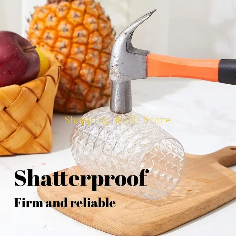 

KX4B Pineapple Cup Shatterproof Wine Glasses Cocktail Juice Drinking Cup