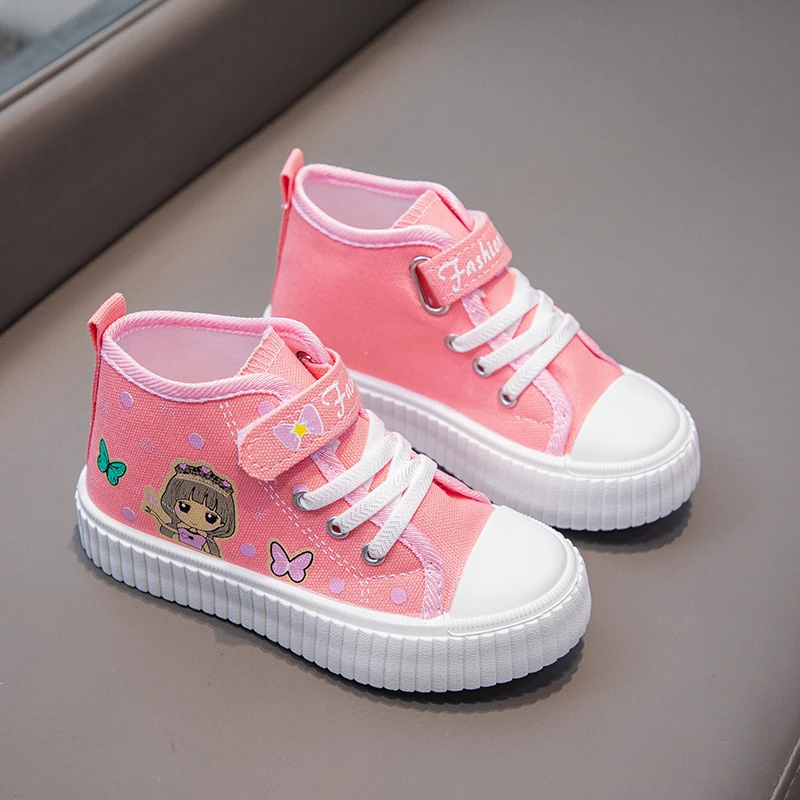 Kids Casual Shoes with Anti Slip Soft Sole Mid Top Spring Autumn Outdoor Childrens Canvas Shoe Sizes 26-37 Sandalias De Mujer