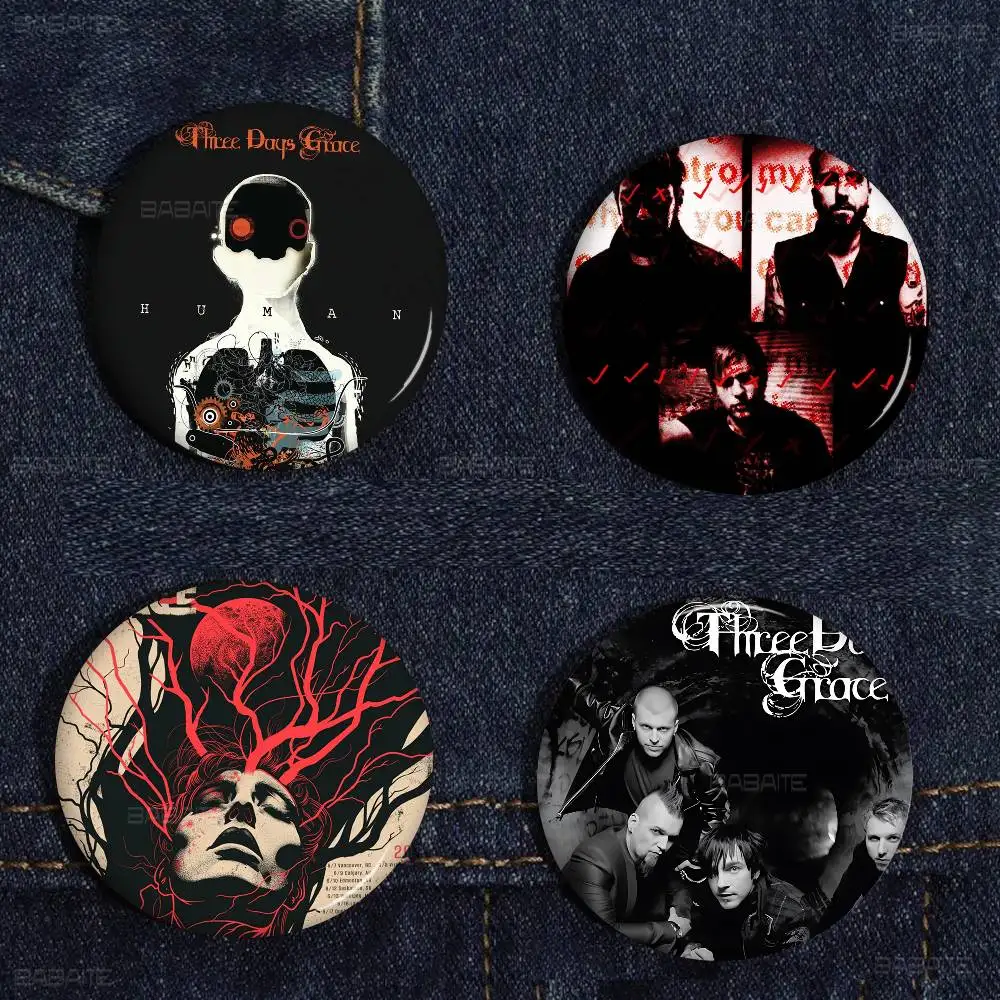 T-Three Days Grace Band صفيح دبوس زر مخصص أنيمي دور المدرسة القديمة بروش الكرتون طوق شارة مجوهرات هدية المشجعين