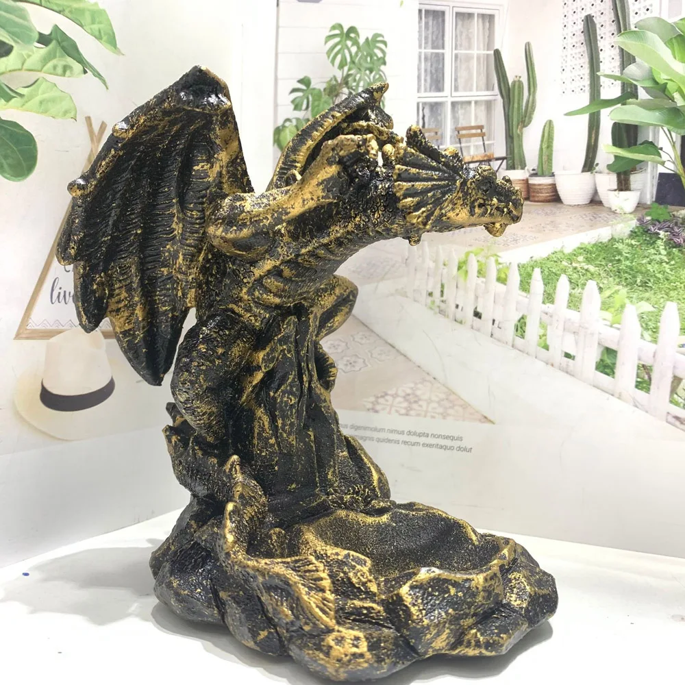 Large Pterosaur Base Desktop Ball Holder Resin Ball Stand Jade and Jadeware Base Flying Dragon Decoration Gift