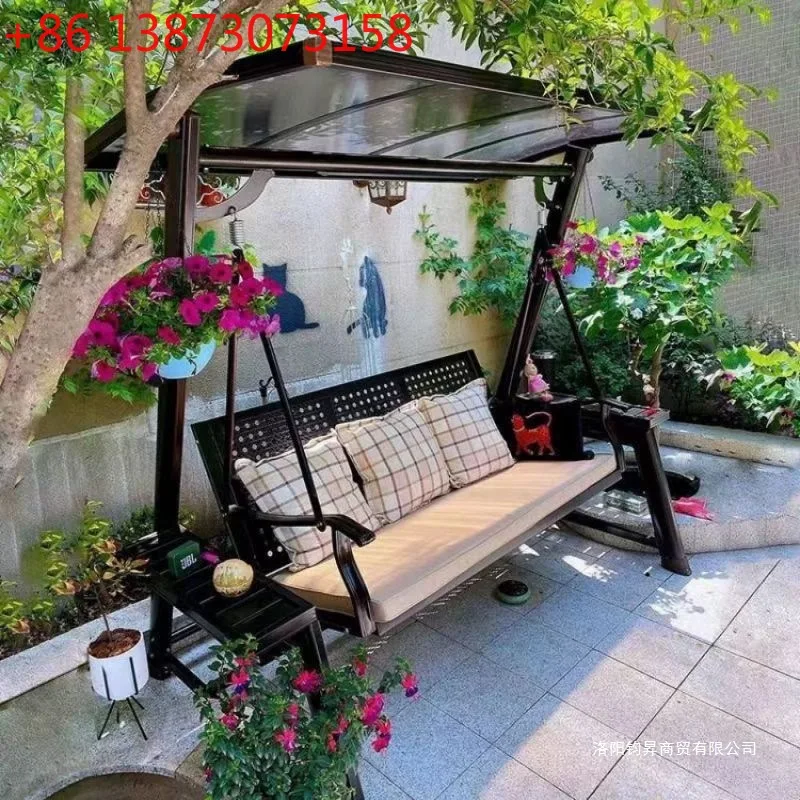 

Swing chair Outdoor courtyard household hanging chair Double rocking chair Indoor and outdoor simple modern wrought iron double