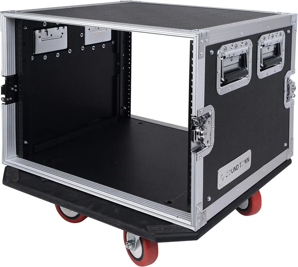 Series 8U 10U 12U 14U PA/DJ Rack/Road Case with 8/10/12/14U-Space, Hardware, Plywood, Casters, and 21 Inch Rack Depth