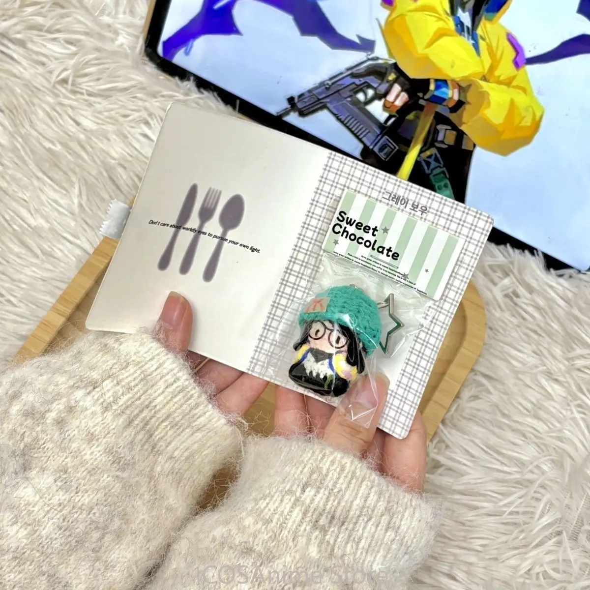 VALORANT Killjoy Game Cosplay Knit Body Mini Plush Stuffed Plushie Bag Pendant Cute Figure Keychain Birthday Gift Chain view 3