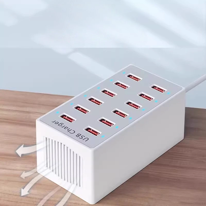USB Charging Station 60W 12-Ports USB Wall Charger for Multiple Devices Charging Power USB Charger Hub Charging Block Desk