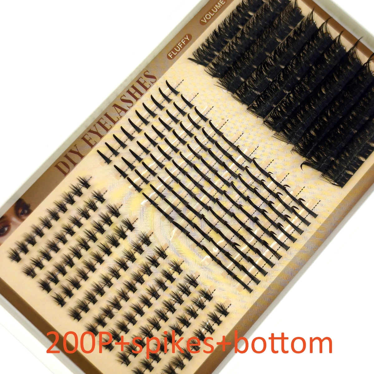 30 Reihen Wimpernbüschel DIY Spiky Cluster Lashes Gemischte Stile Flauschige Volumen-Wimpernbüschel Flauschige Einzelwimpernverlängerung – Detail 9