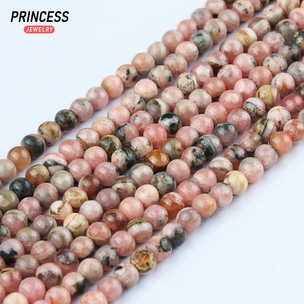 Natural Argentine Rhodochrosite 4mm Loose Beads for Jewelry Making Bracelets Necklace Wholesale Stone Beads DIY Accessories