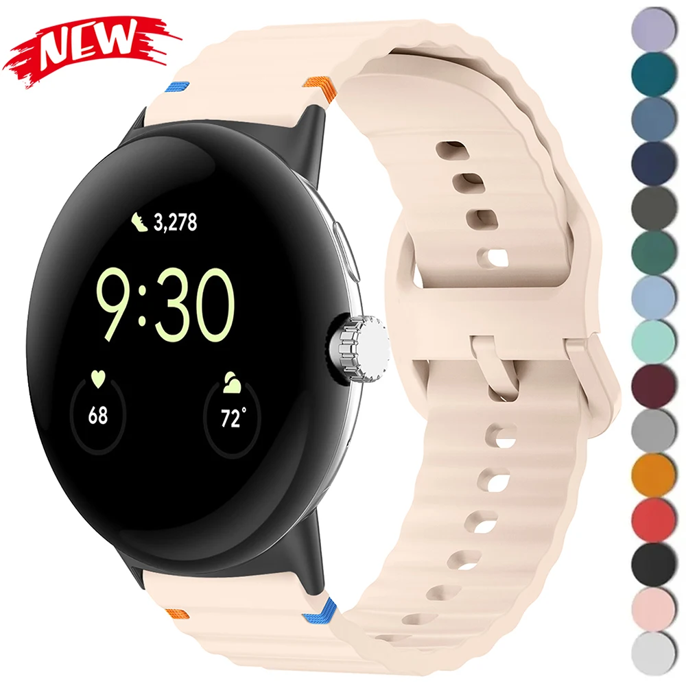 Neu Für Google Pixel Uhr 1 2 3 41mm Silikon Sport Armband Für Pixel Uhr 3 45mm Atmungsaktive armband Ersetzt Zubehör