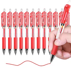 Retractable 0.5mm Red Ink Gel Pens Refills Colored Aesthetic Stationery Pen Supplies Ballpoint & Office Pencils Writing School
