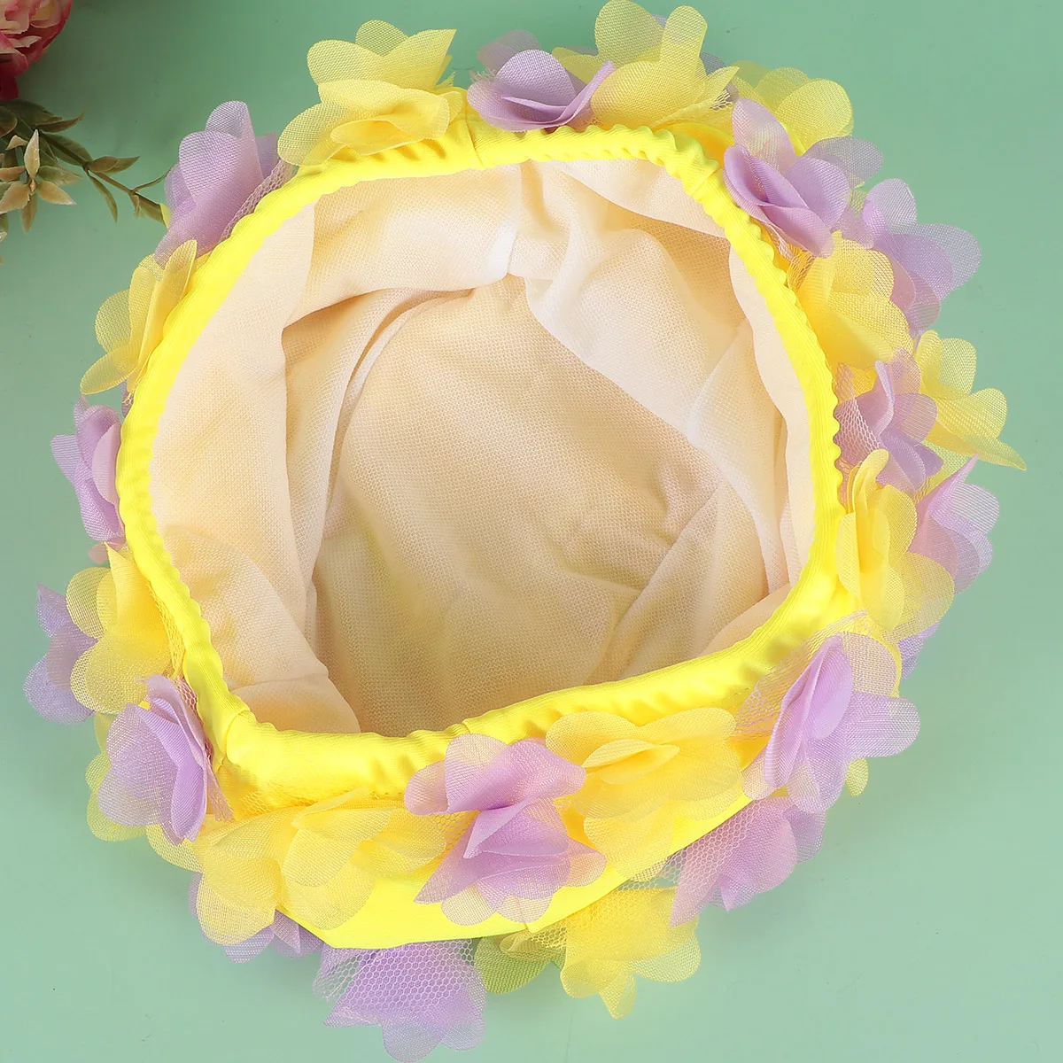 

Flower Swimming Cap Accessories Hat for Women Large Emulsion Long Hair Caps Fabric Miss Funny
