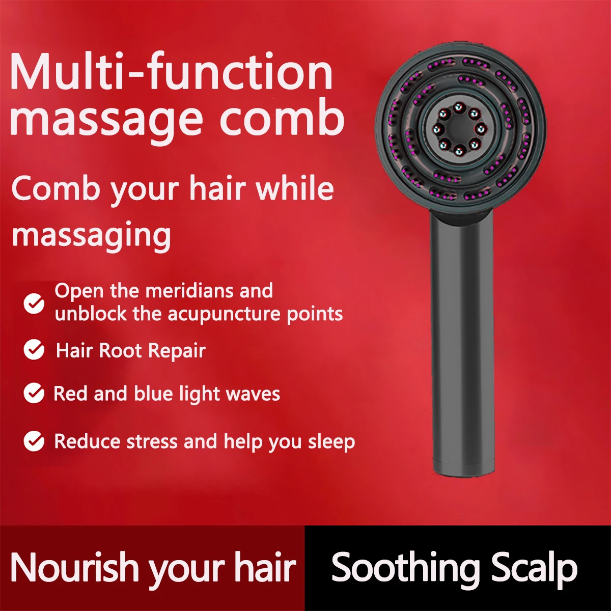 Additional Service Waterproof multi functional massage comb Hair liquid applicator Scalp massage brush hair growth comb