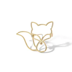 Sweet Women's Brooch Fashionable New Style Simple And Creative Golden Hollow Out Little Fox Anti Light Brooch Cute Accessories