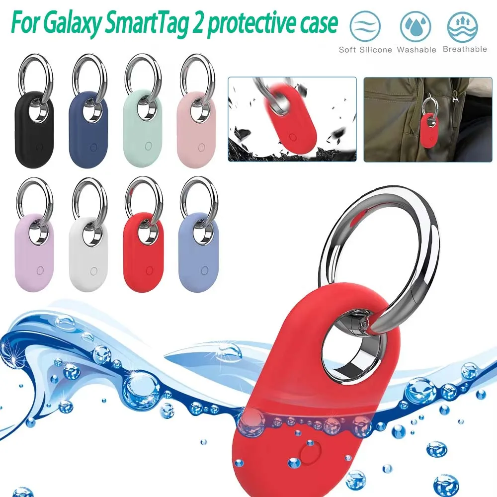 

Compatible for Galaxy SmartTag 2 Case with Keychain - Soft Protective Cover, Scratch-Resistant Locator Tag(Devices Not Included)