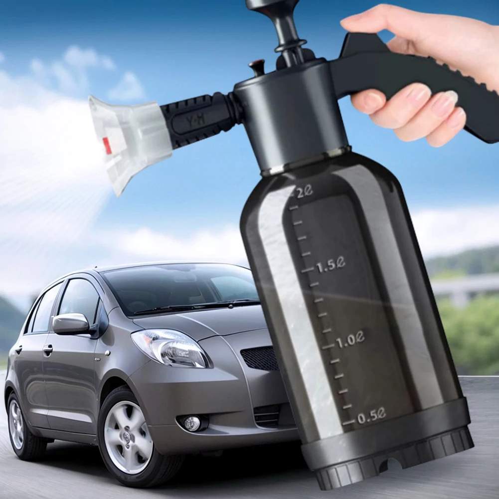 Quick Clean 2L Car Wash Foam Sprayer 2 Types of Nozzle Pneumatic Handheld Car Home Disinfectant Water Bottle High Pressure Foam