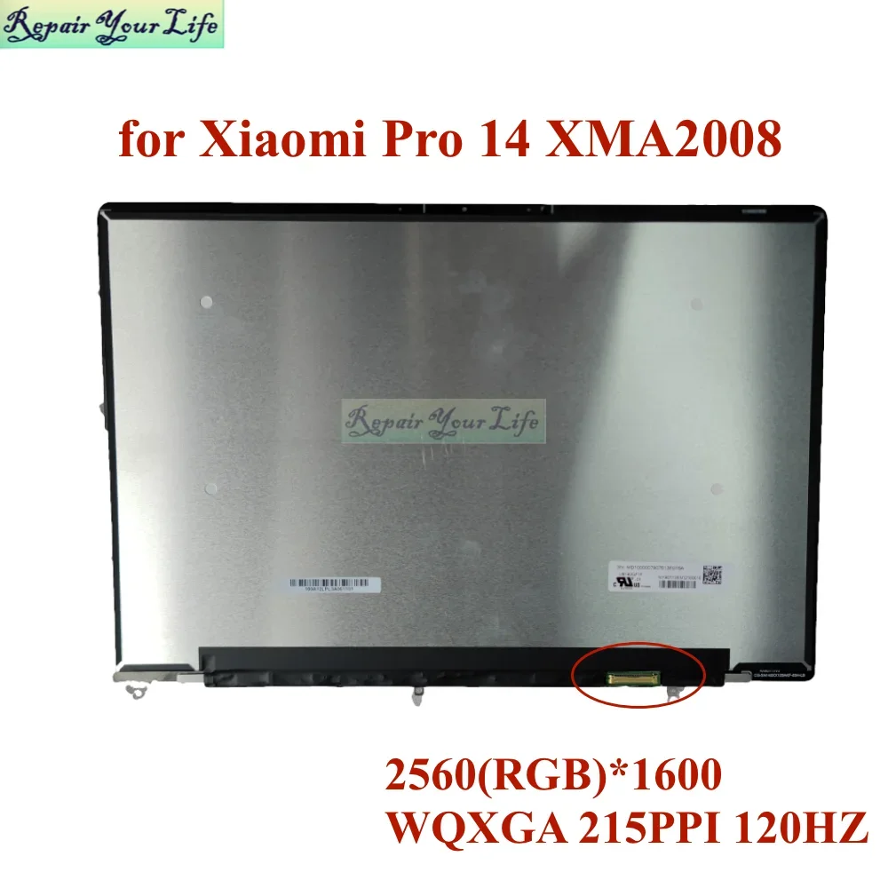 Imagem -04 - Montagem de Toque de Tela Lcd para Notebook Xiaomi Pro 14 Matrix 40pin Xma2008-al ad ec b Lm140gf1f01