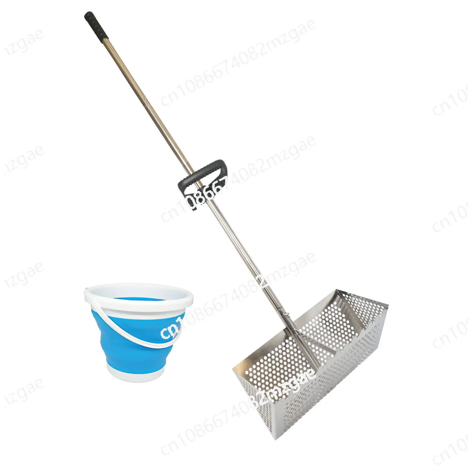 Stainless Steel Beach Shovel Sea Rake Multifunctional Sand Sieve Treasure Hunting Metal Tool for Beachcombing
