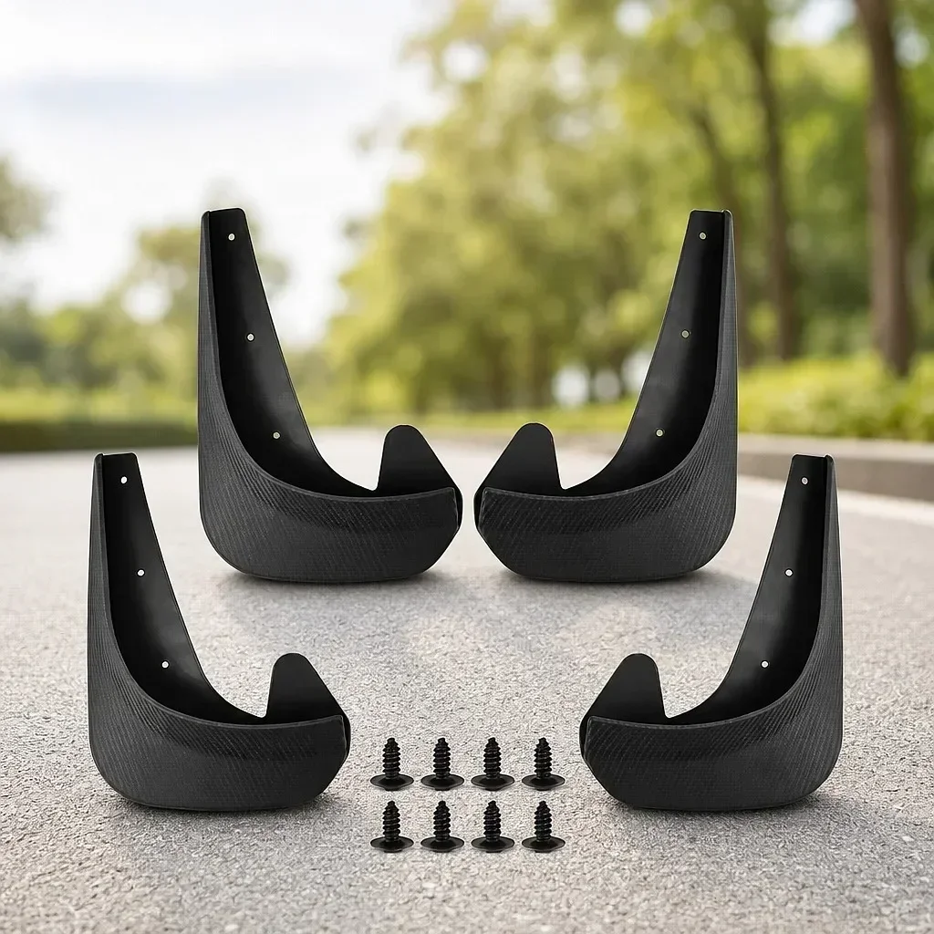 

Universal Small 4Pcs Carbon Pattern Car Tire Fender Splash Guard Front Rear Mud Flaps Auto Parts