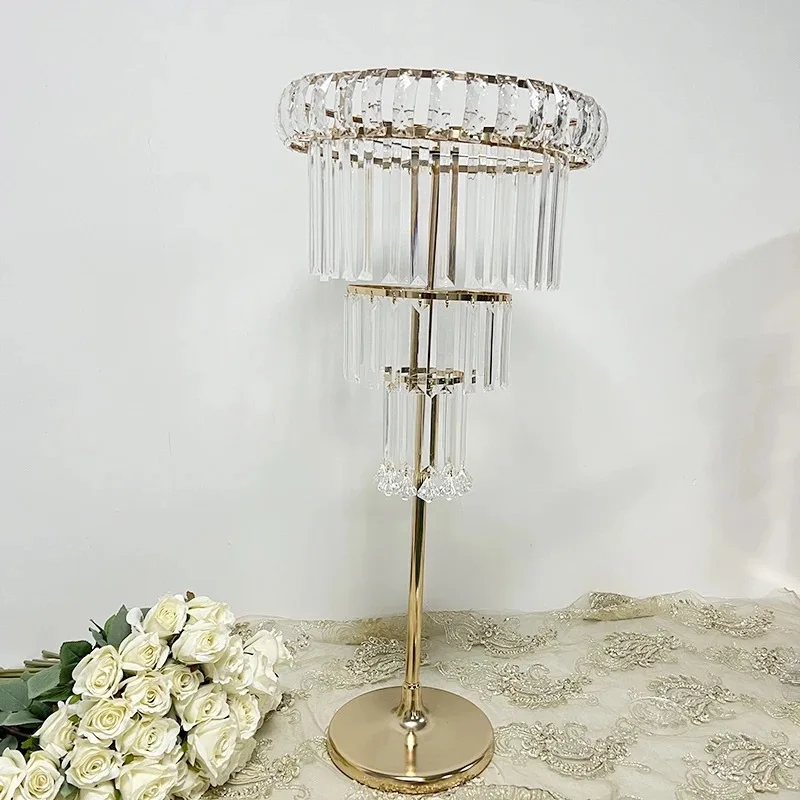 12 Pcs Gold Crystal Flowe Vase Wedding Decoration Table Centerpieces Candelabra Birthday Party Flower Vase Holder Home Decor