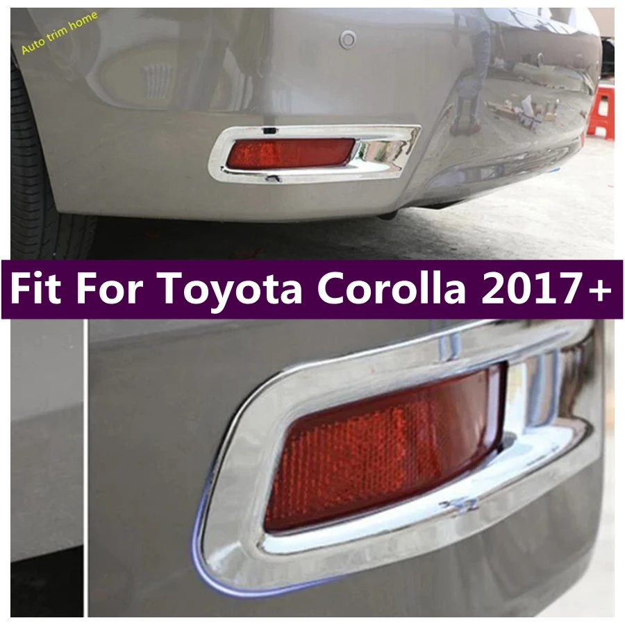 ABS Chrome Rear Tail Bumper Fog Lights Lamps Decor Frame Cover Sticker Trim Fit For Toyota Corolla 2017 2018 Car Accessories