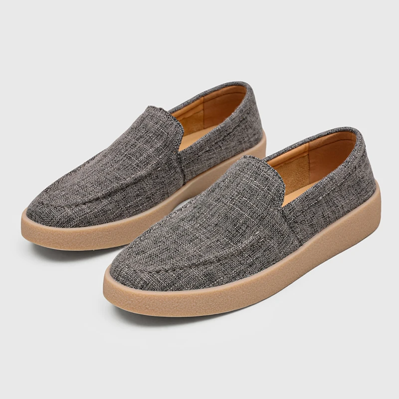 Classic Men Loafers Gray Beige Color High-quality Men Casual Soft Sole Lightweight Comfortable Business Travel Shoes Work Shoes