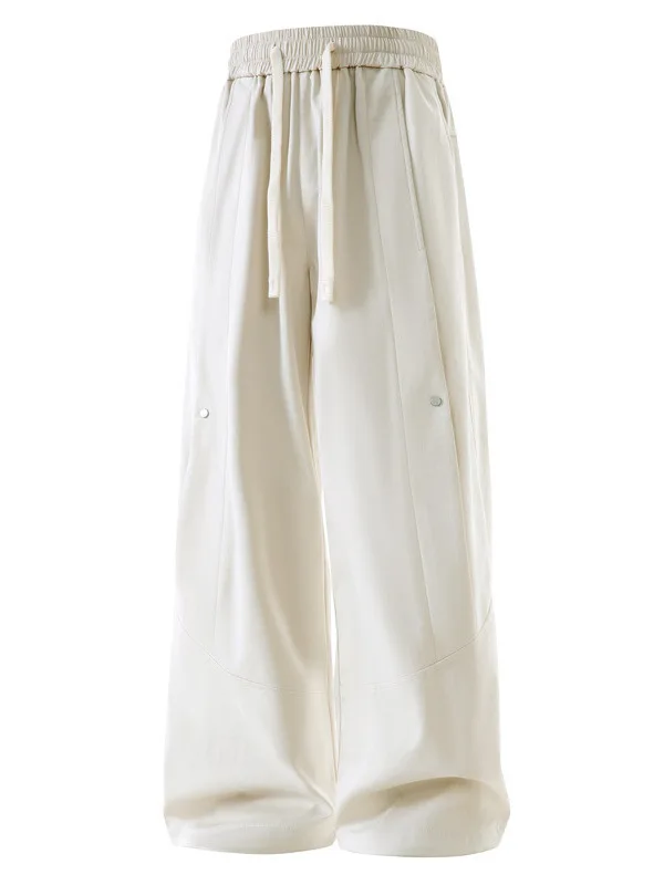 

Summer White Men's Casual Loose Fit Work Trousers Thin Straight Leg Pants plus Size Comfortable Faionable Urban Sle