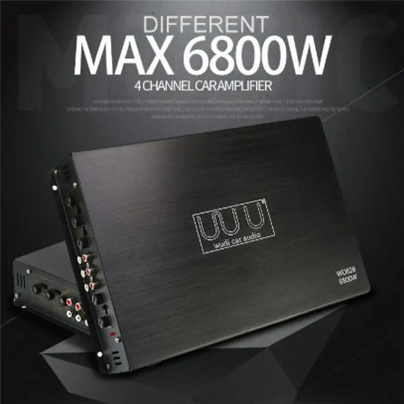 2026 جديد + سيارة مكبر كهربائي 12 فولت 6800 واط 4 قناة ستيريو الصوت الرقمي مضخم الصوت السلطة أمبير سيارة الصوت سيارة مكبر صوت #6