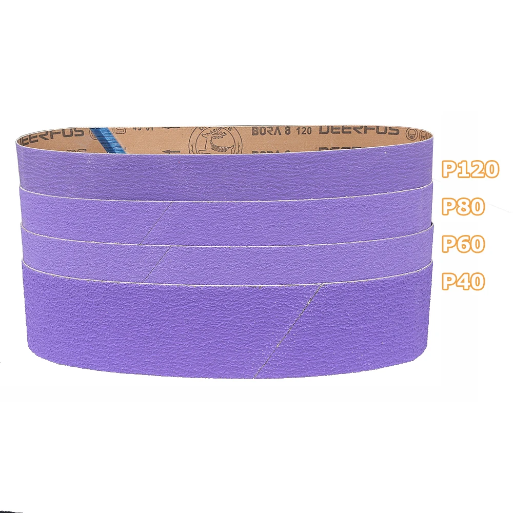 4 個 1000x100mm BORA8 ジルコニア研磨サンディングベルト P40 P60 P80 P120
