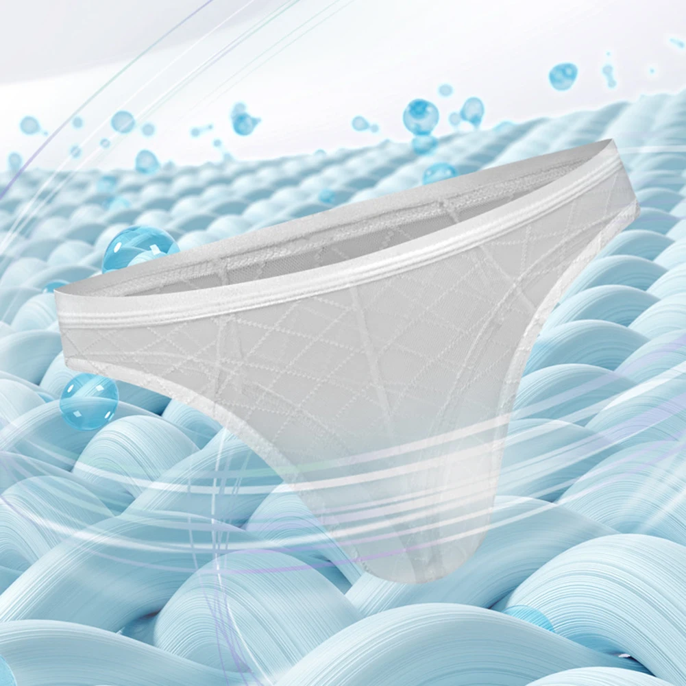 

Causal Fashion Men Mesh Plaid Sheer Underwear Briefs Bikini Low Rise Breathable Soft Bulge Pouch Underpants