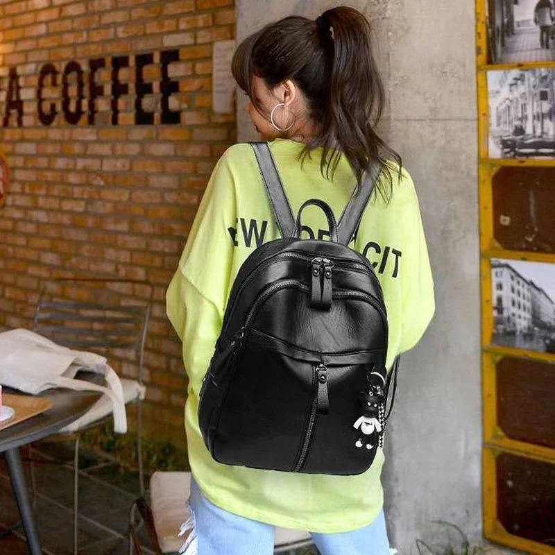 Woman Anti-theft Backpack Bag Casual Wild Soft Leather Dual-use Large Capacity Backpack Mujer Bolsa Feminina Sac Main Femme