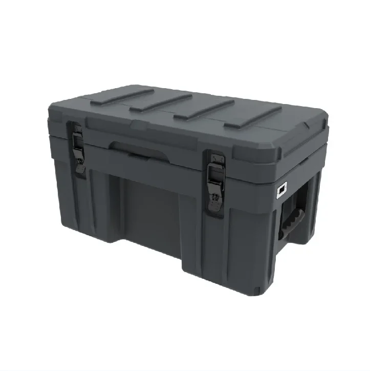 Small Size Waterproof Heavy Duty Storage Box 55L Roof Rack Low Type Rigid Rotoplastic Plastic Toolbox