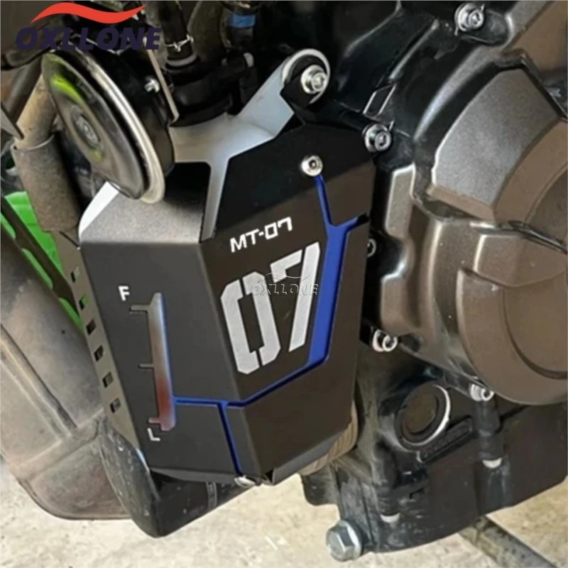MT07 Radiator Coolant Reservoir Cover Guard For Yamaha MT-07 FZ07 2014 - 2023 2024 2025 2026 Coolant Recovery Tank Shield Cover 