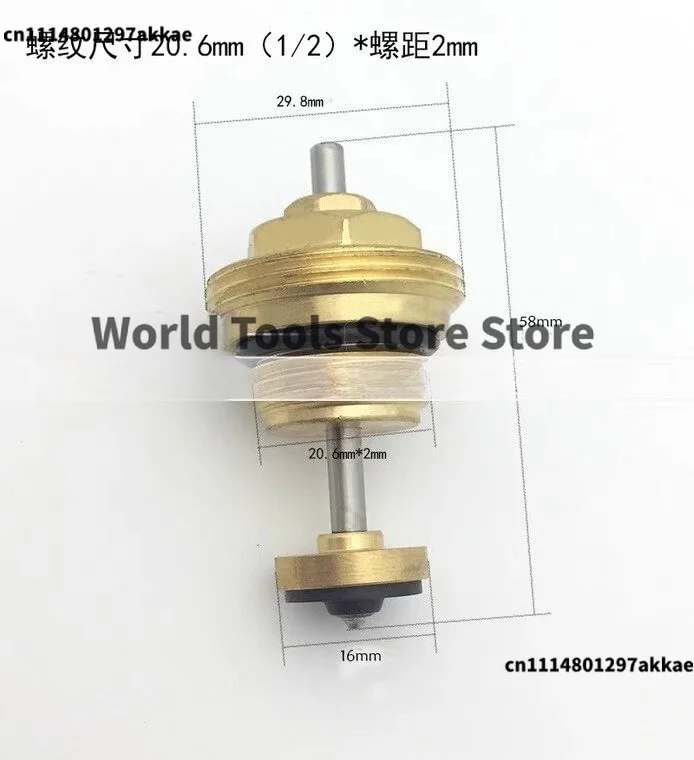 Underfloor Heating Manifold, Pack Of 6 Return Pin Valve Core M30 X 1.5, Return Pin Valve Core, Thermostatic Valve Core