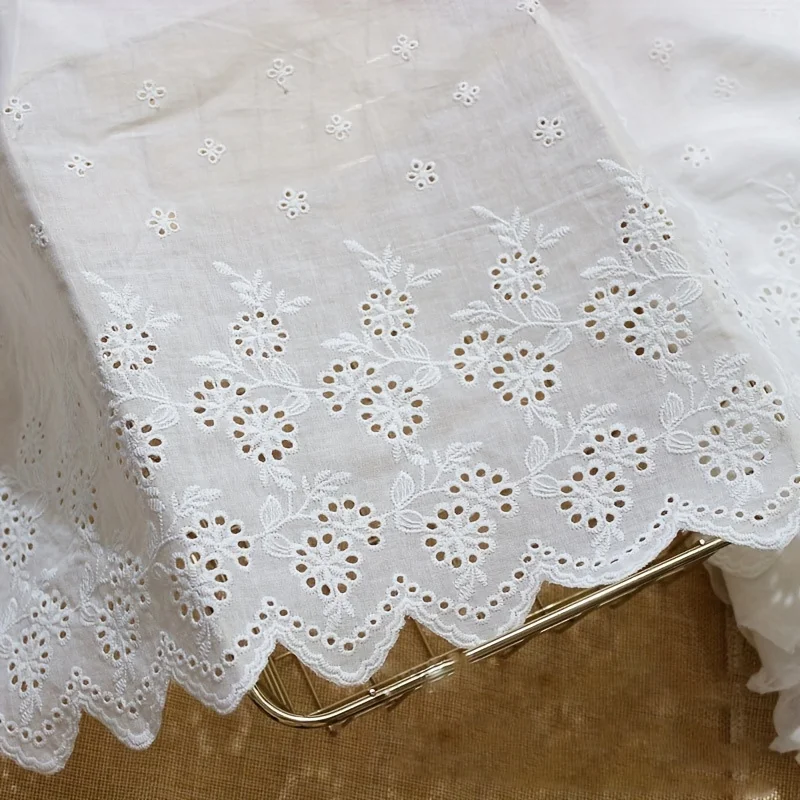 

1 yard cotton embroidery lace edge width 34cm pleated lace decoration, clothing accessories, wedding dress accessories