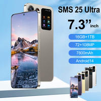 2025 SMS25 Ultra Smartphone  5G 7.3HD 16G 1TB Mobile Phones Snapdragon 8 gen3 Original Cell Phone 7800mAh Android Cellphones