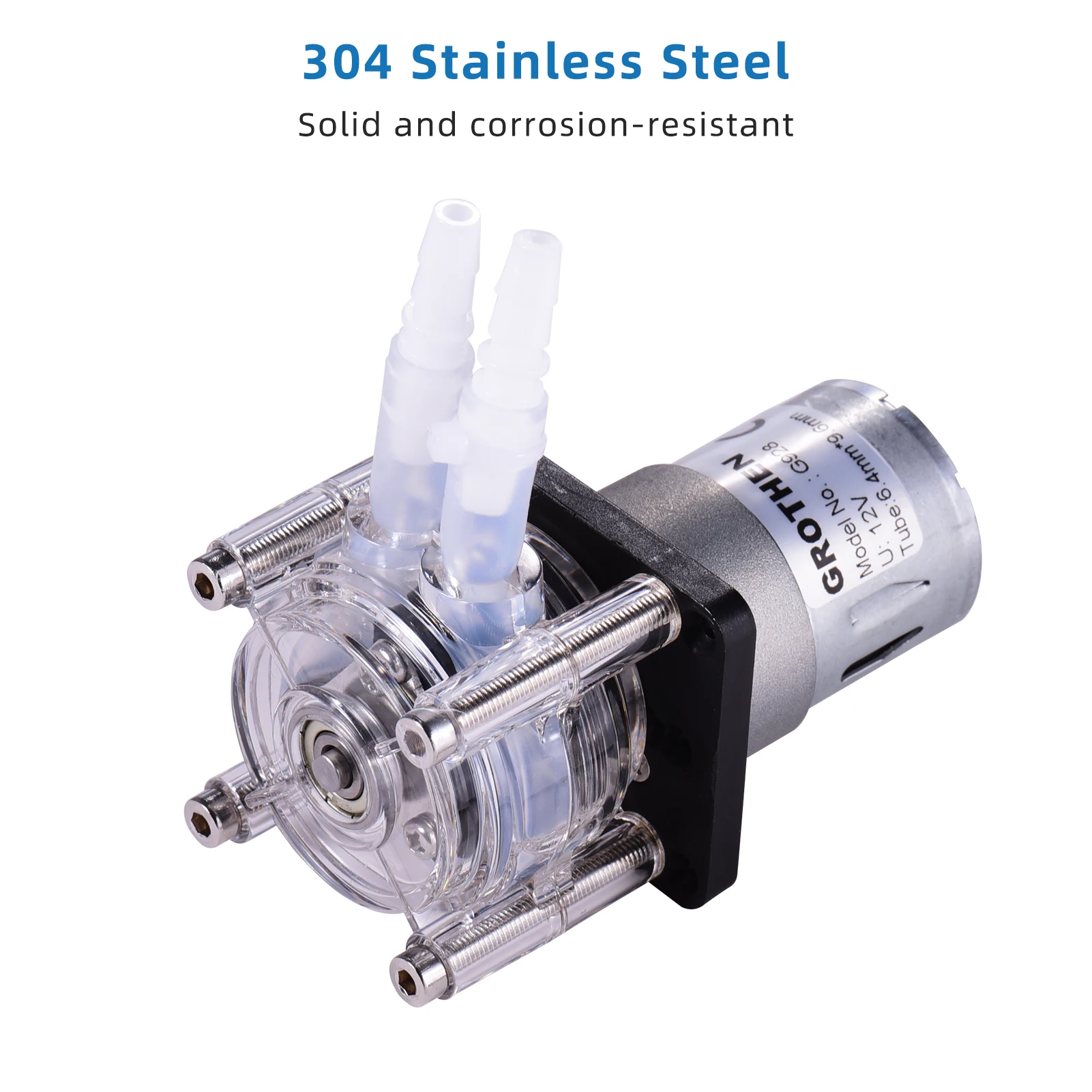 Pompe péristaltique DC 24V avec tube en silicone, pompe à eau à haut débit, pompe à vide de dosage, auto-amorçante, débit réglable