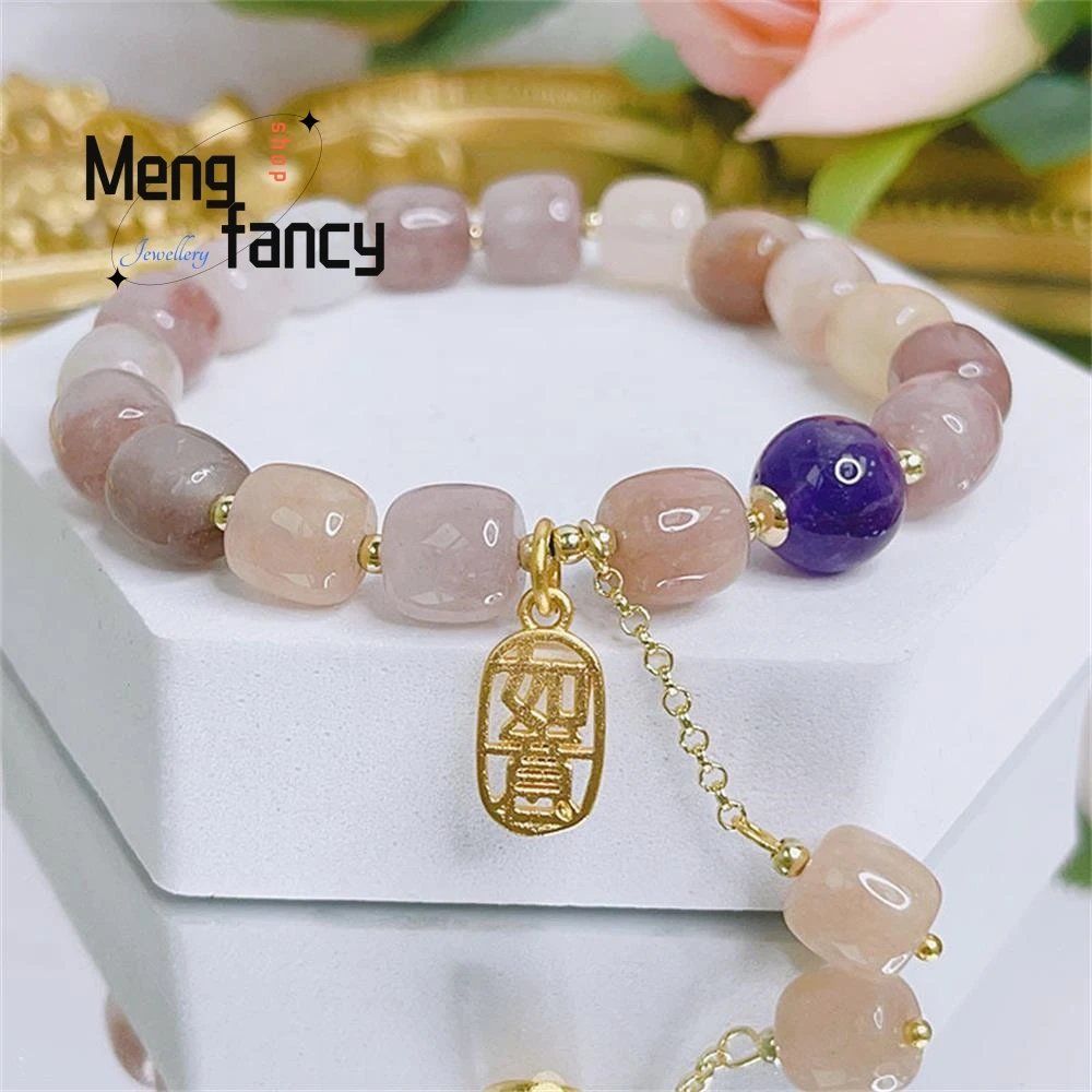 

New Ruyi Bucket Bead Bracelet Female Literary Retro Natural Quartzite Jade Simple Exquisite Elegant Fashion Jewelry Holiday Gift