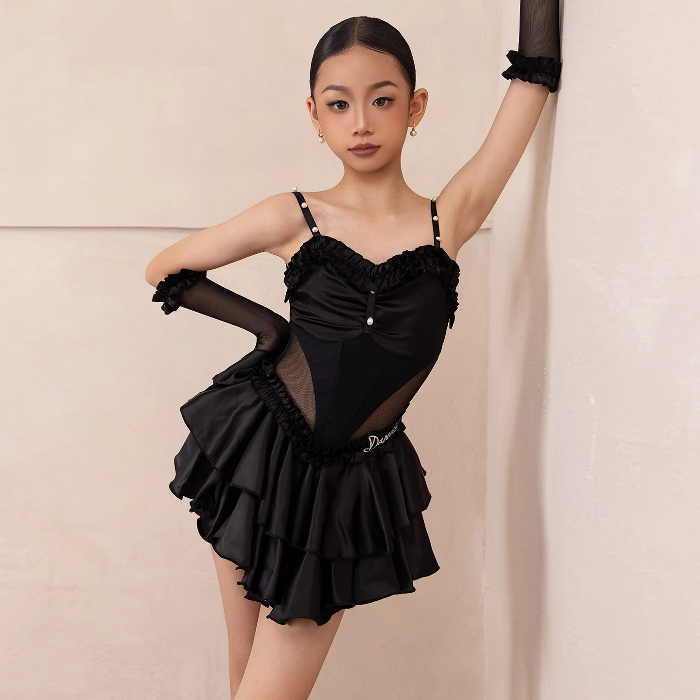 Robe professionnelle de danse latine pour filles, robe de concours de danse latine Chacha, Costume de danse latine Samba pour enfants, nouvelle collection 2025 DW10888