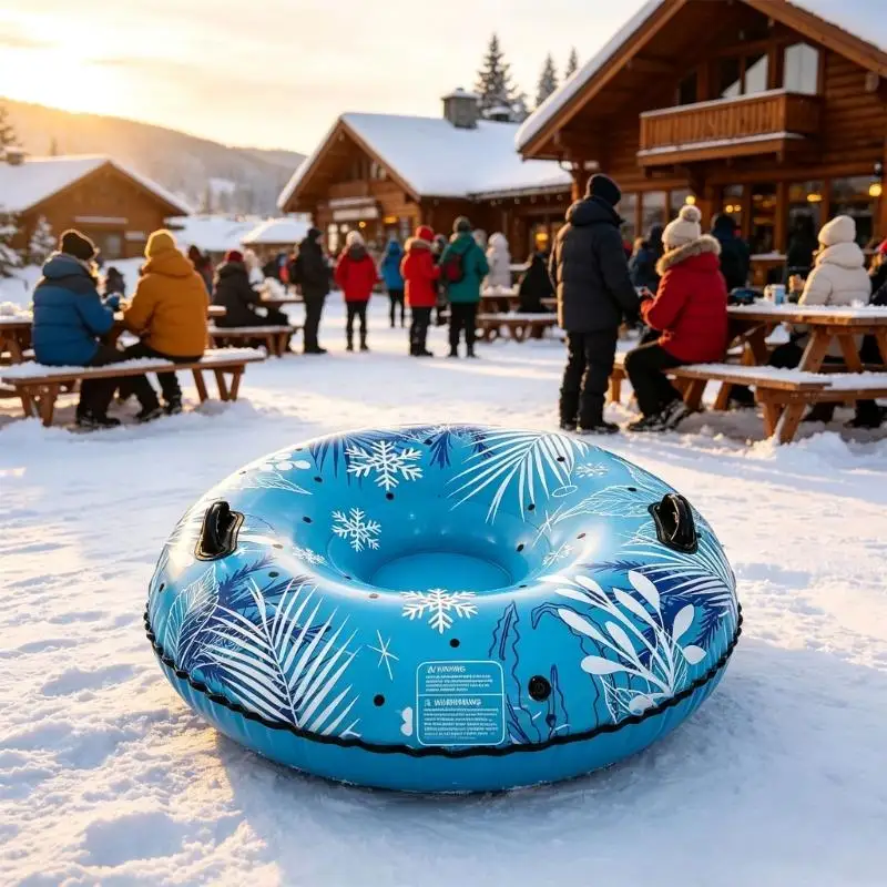 Inflatable Snow Tube with Two Side Handholds for Winter Hill Fun