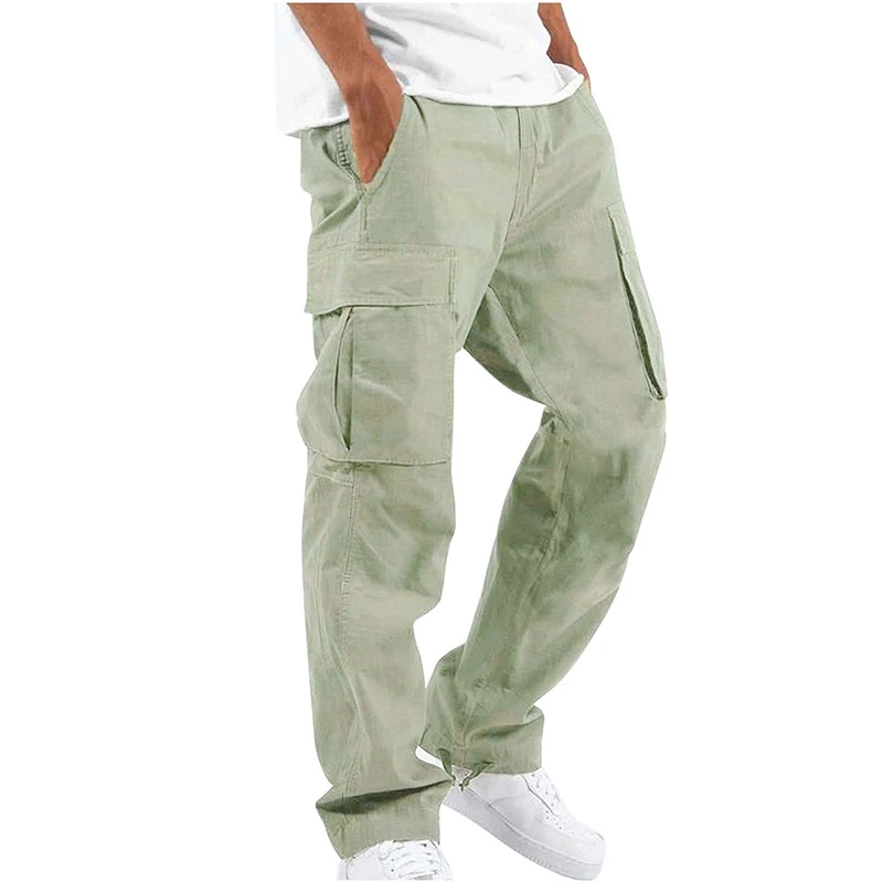 Pantalones Cargo informales para hombre, pantalón holgado de Color liso, ropa de calle a la moda Harajuku, primavera y verano