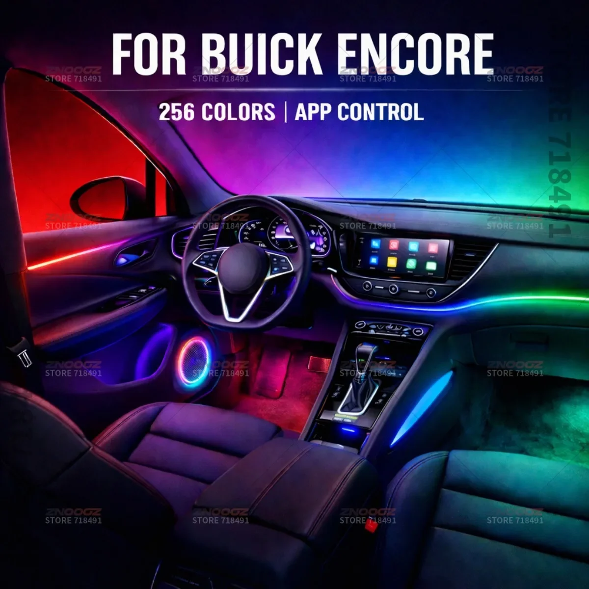 For Buick Encore 22in1 RGB Car Interior Acrylic Car Ambient Lights RGB Hidden Acrylic Strip Decoration Atmosphere Accessories