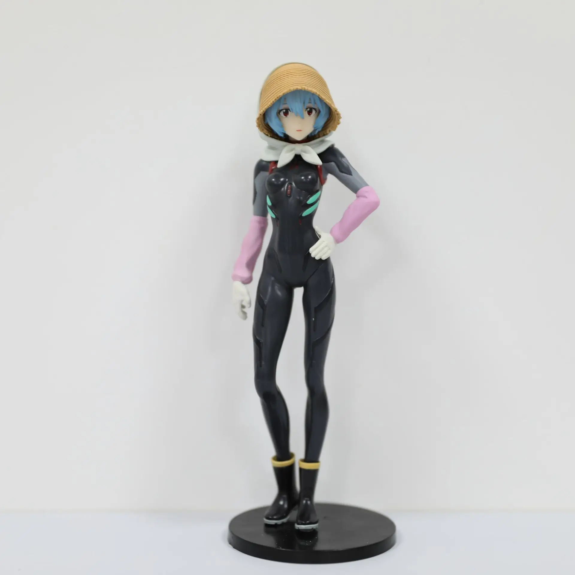 Cappello di paglia da 18CM Ayanami Rei Anime Figure EVANGELION Black Battle Suit Model Toy Combat Suit Action Figure EVA Collection Gift